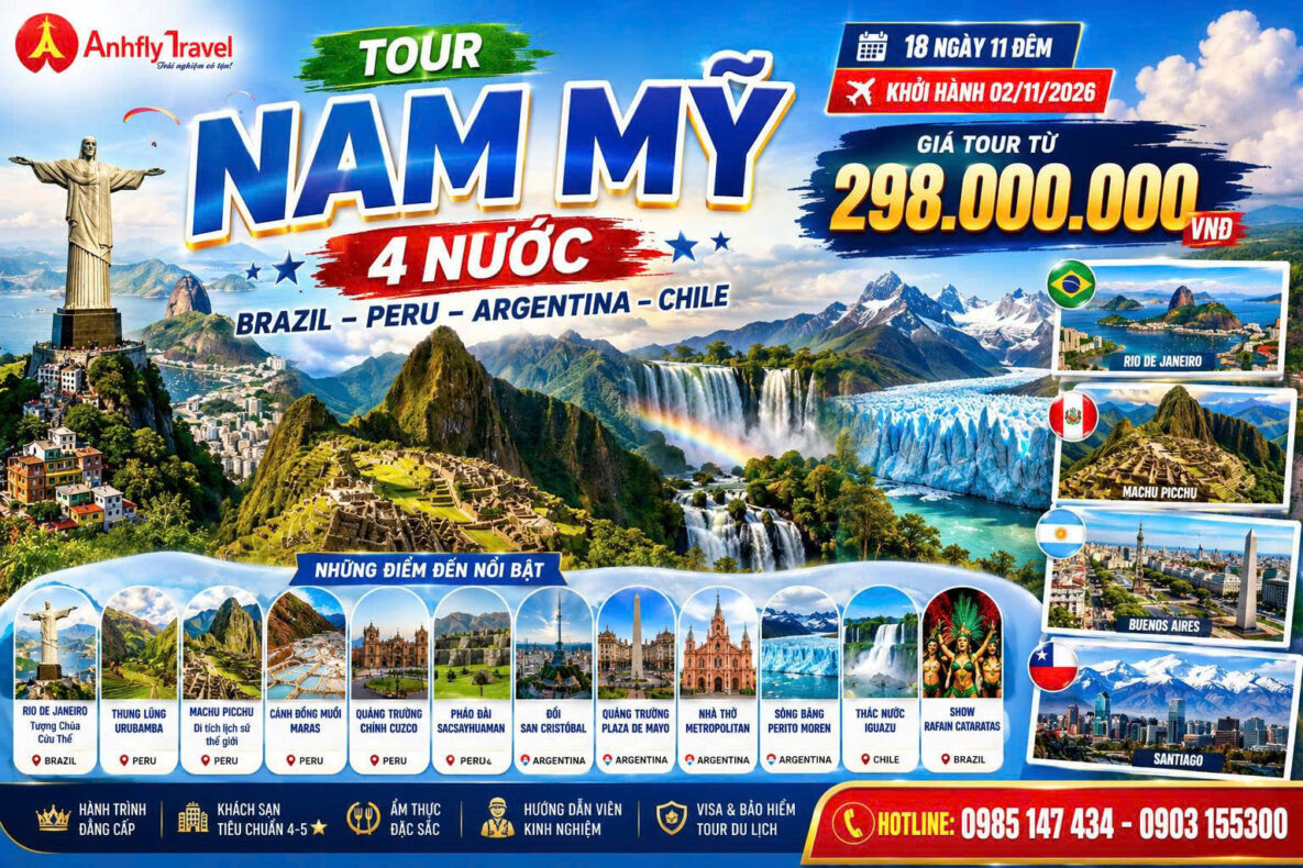 HÀNH TRÌNH KHÁM PHÁ 4 NƯỚC NAM MỸ