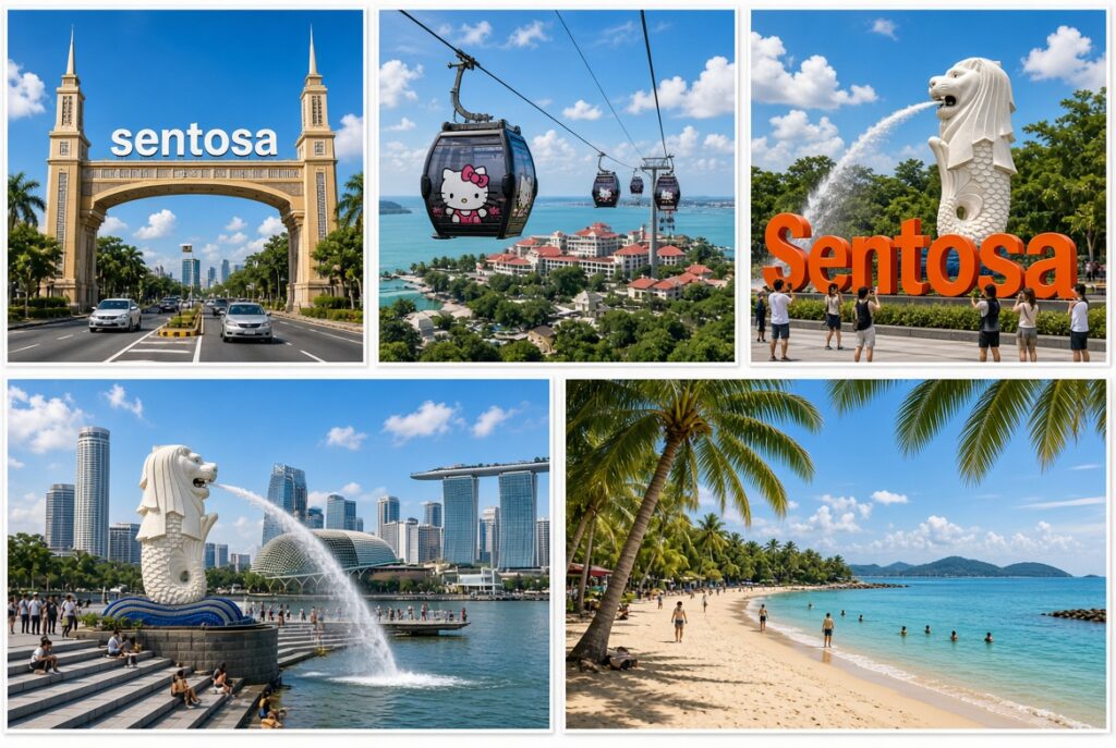 Sentosa hiện ra sống động qua năm bức ảnh ghép sắc nét.