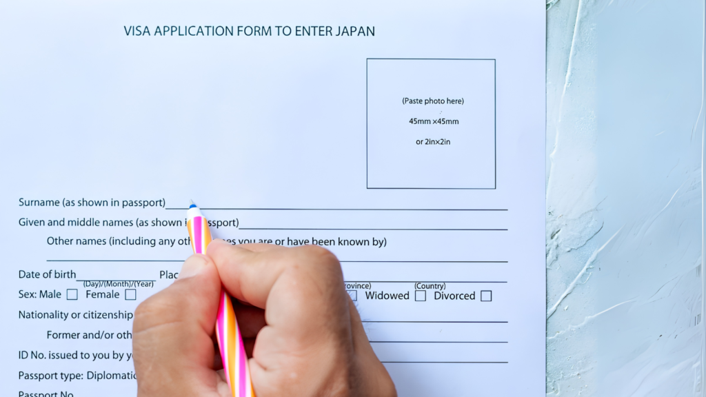 Tờ khai xin visa Nhật Bản