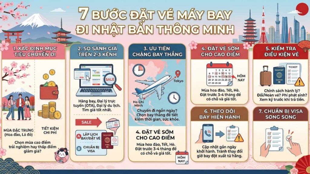 Checklist trước khi đặt vé máy bay đi Nhật Bản 