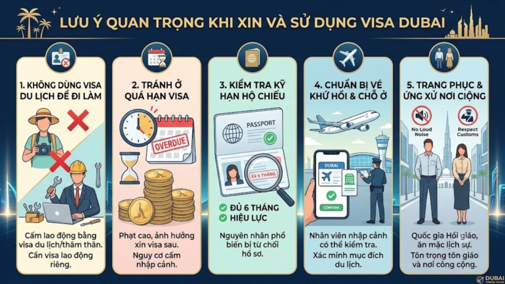 Lưu ý khi xin Visa Dubai
