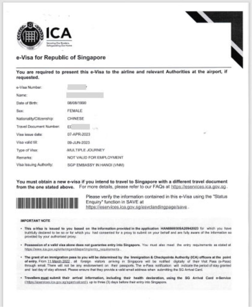 SG Arrival Card