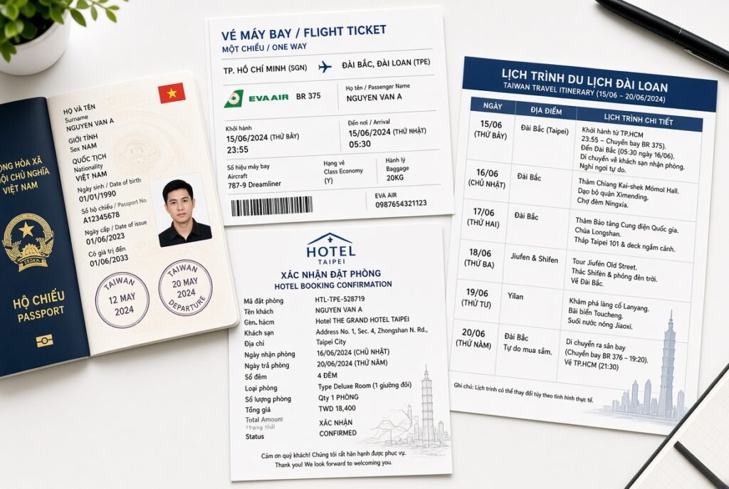 Lịch trình chuyến đi Đài Loan