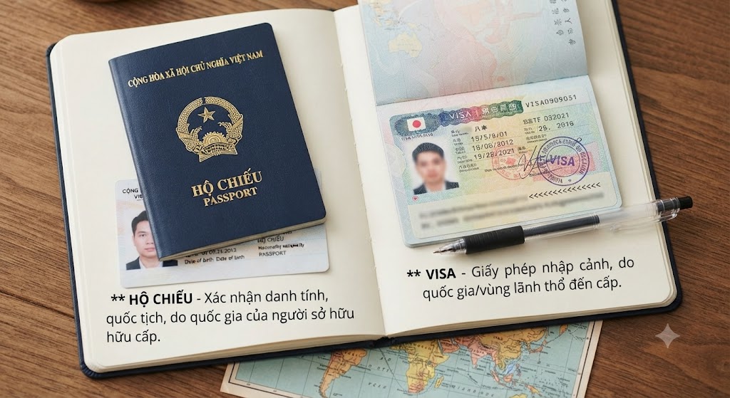 Phân biết visa và hộ chiếu